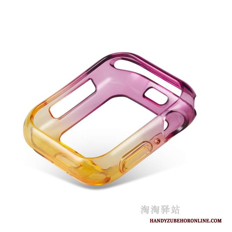 Custodia Apple Watch Series 5 Silicone Bicolore Morbido, Cover Apple Watch Series 5 Protezione Anti-caduta Pu