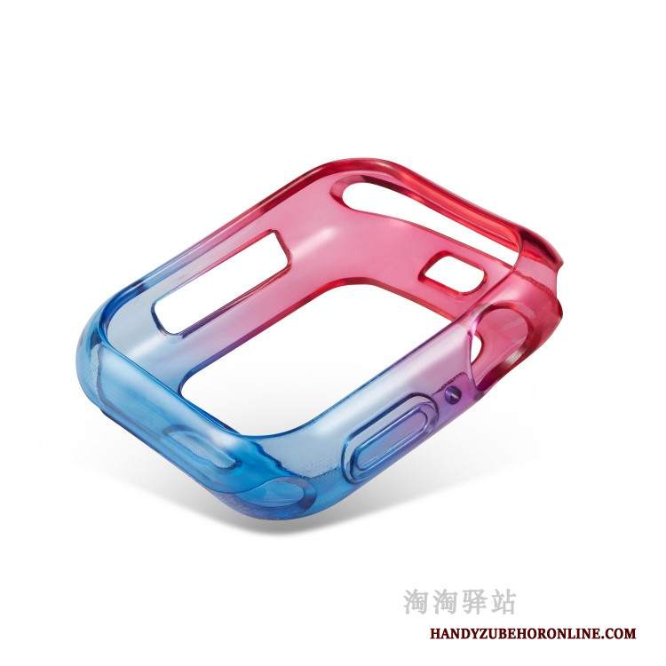 Custodia Apple Watch Series 5 Silicone Bicolore Morbido, Cover Apple Watch Series 5 Protezione Anti-caduta Pu