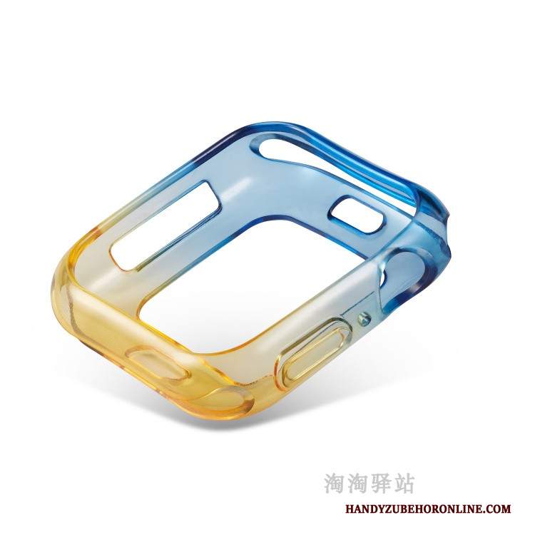 Custodia Apple Watch Series 5 Silicone Bicolore Morbido, Cover Apple Watch Series 5 Protezione Anti-caduta Pu