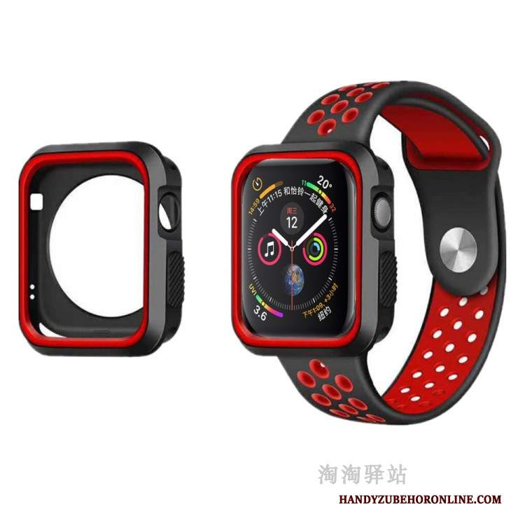 Custodia Apple Watch Series 5 Silicone Traspirante Morbido, Cover Apple Watch Series 5 Protezione Sportivo Rosso