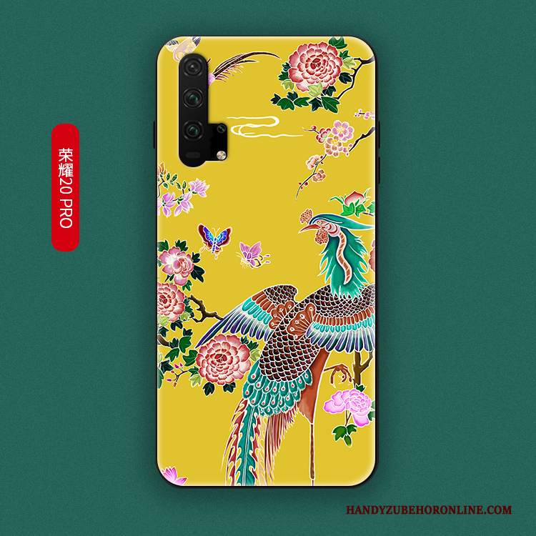 Custodia Honor 20 Pro Creativo Telefono Ornamenti Appesi, Cover Honor 20 Pro Silicone Giallo Anti-caduta