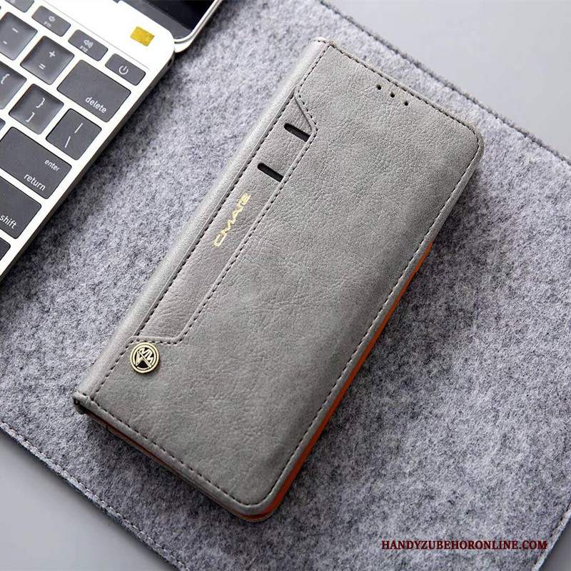 Custodia Honor 20 Pro Pelle Telefono Anti-caduta, Cover Honor 20 Pro Folio Grigio Carta