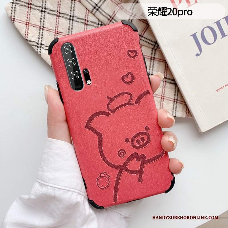 Custodia Honor 20 Pro Silicone Bello Rosso, Cover Honor 20 Pro Cartone Animato Morbido Tendenza