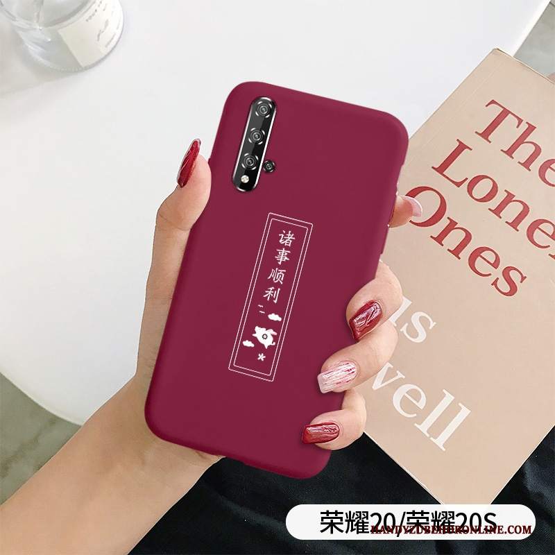 Custodia Honor 20 Protezione Macchiati Rosso, Cover Honor 20 Moda Marchio Di Tendenza Semplici