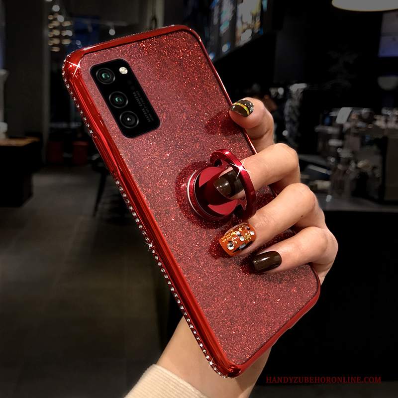 Custodia Honor 30 Pro Silicone Supporto Tutto Incluso, Cover Honor 30 Pro Protezione Net Red Rosso