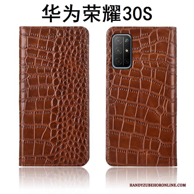 Custodia Honor 30s Protezione Telefono Anti-caduta, Cover Honor 30s Pelle Modello Coccodrillo Tutto Incluso