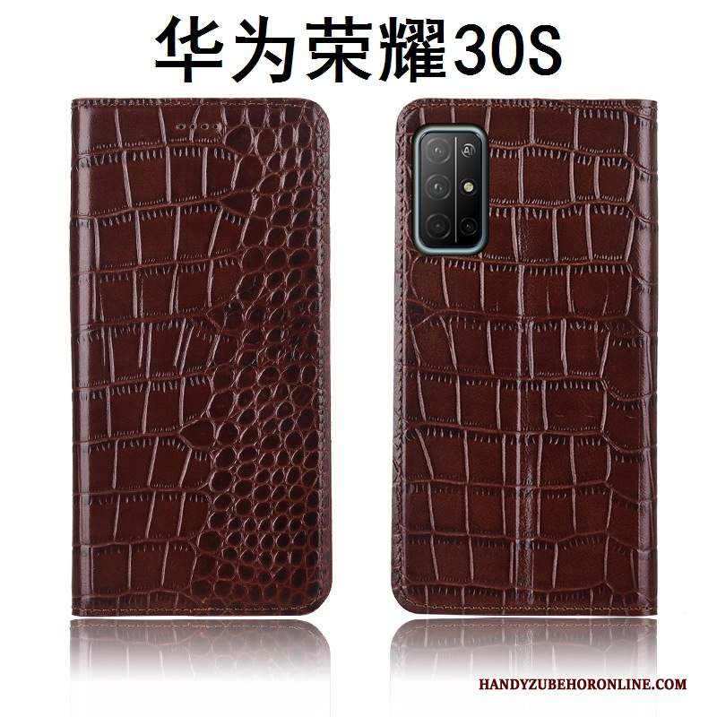 Custodia Honor 30s Protezione Telefono Anti-caduta, Cover Honor 30s Pelle Modello Coccodrillo Tutto Incluso