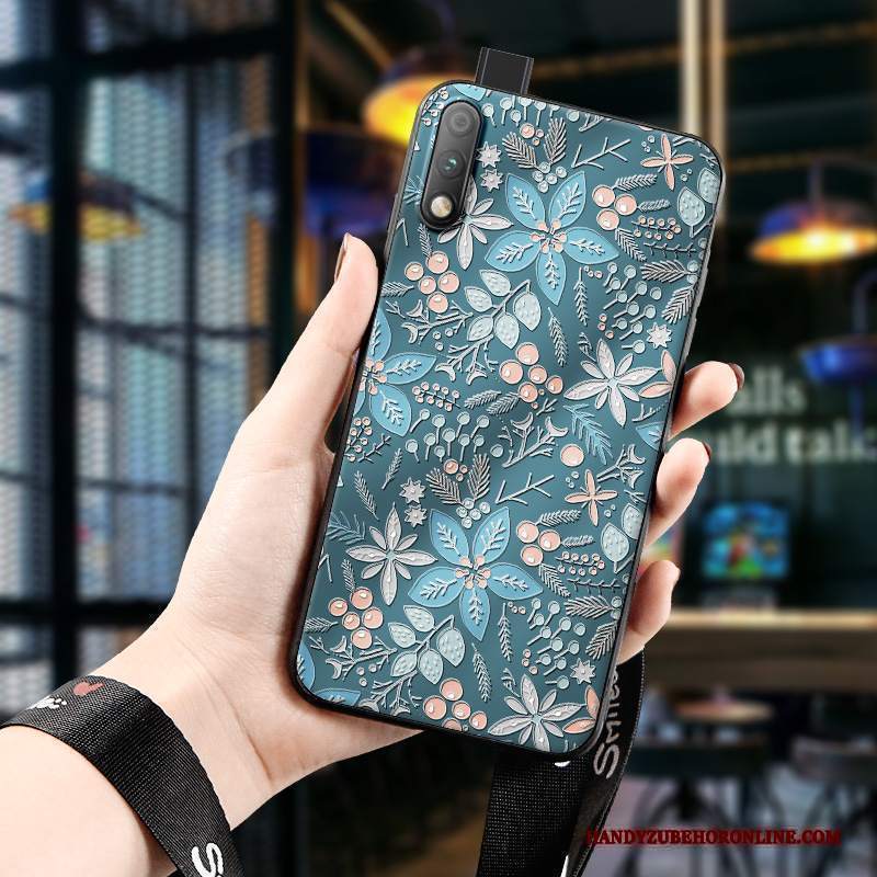 Custodia Honor 9x Cartone Animato Tridimensionaletelefono, Cover Honor 9x Goffratura Verde Blu