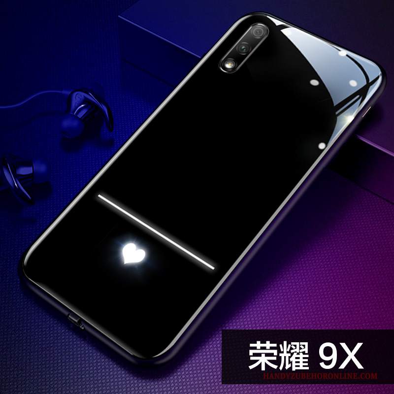 Custodia Honor 9x Net Red Chiaro, Cover Honor 9x Telefono Vetro