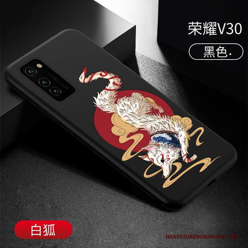 Custodia Honor View30 Goffratura Net Red Marchio Di Tendenza, Cover Honor View30 Silicone Nero Nuovo