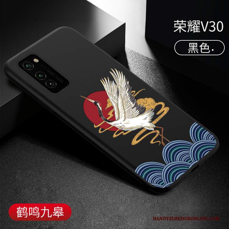 Custodia Honor View30 Goffratura Net Red Marchio Di Tendenza, Cover Honor View30 Silicone Nero Nuovo