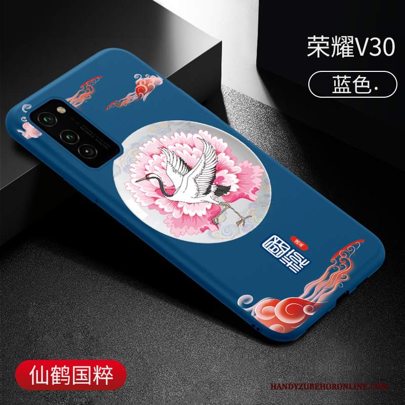 Custodia Honor View30 Goffratura Net Red Marchio Di Tendenza, Cover Honor View30 Silicone Nero Nuovo