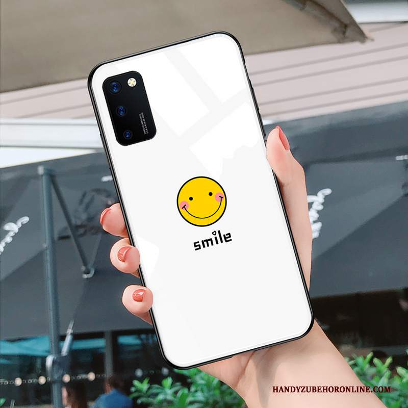 Custodia Honor View30 Pro Creativo Amanti Vetro, Cover Honor View30 Pro Protezione Smiley Nero