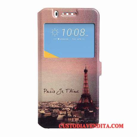 Custodia Htc Desire 825 Colore Nero Finestre, Cover Htc Desire 825 Pelle Telefono Tendenza