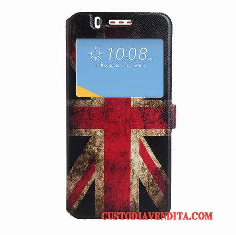 Custodia Htc Desire 825 Colore Nero Finestre, Cover Htc Desire 825 Pelle Telefono Tendenza