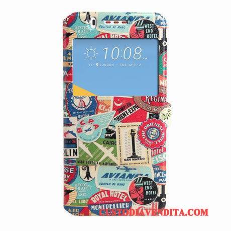 Custodia Htc Desire 825 Colore Nero Finestre, Cover Htc Desire 825 Pelle Telefono Tendenza