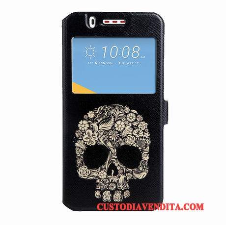 Custodia Htc Desire 825 Colore Nero Finestre, Cover Htc Desire 825 Pelle Telefono Tendenza