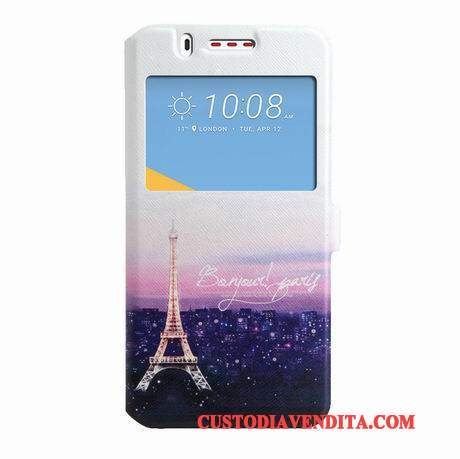 Custodia Htc Desire 825 Colore Nero Finestre, Cover Htc Desire 825 Pelle Telefono Tendenza