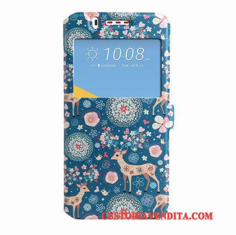 Custodia Htc Desire 825 Colore Nero Finestre, Cover Htc Desire 825 Pelle Telefono Tendenza