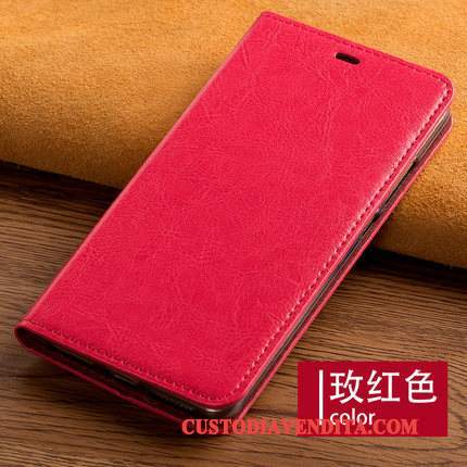 Custodia Htc Desire 825 Folio Affari Anti-caduta, Cover Htc Desire 825 Pelle Vino Rosso Morbido