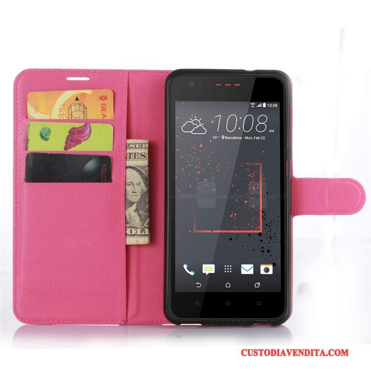 Custodia Htc Desire 825 Protezione Rosso Carta, Cover Htc Desire 825 Pelle Telefono