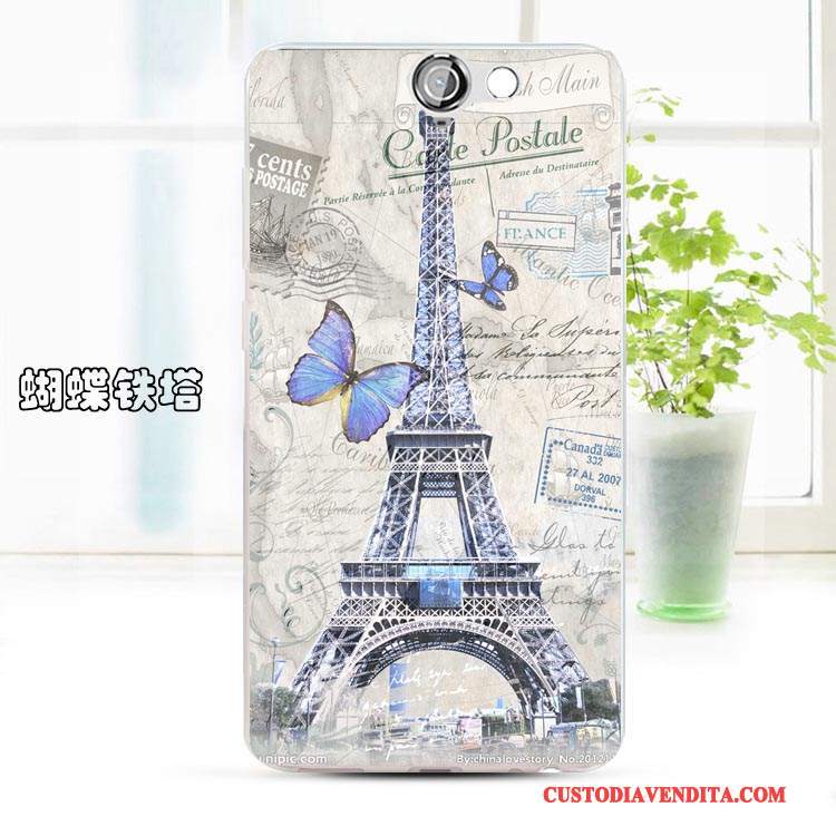 Custodia Htc One A9 Cartone Animato Rosatelefono, Cover Htc One A9 Silicone Morbido Anti-caduta