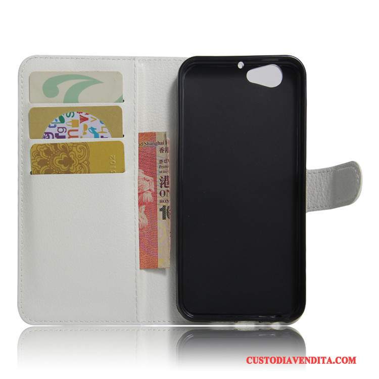 Custodia Htc One A9 Portafoglio Porpora Carta, Cover Htc One A9 Pelle