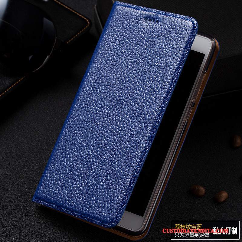 Custodia Htc One A9 Protezione Litchitelefono, Cover Htc One A9 Pelle Anti-caduta Blu