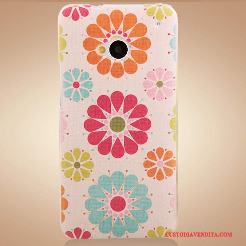 Custodia Htc One M7 Protezione Accessori Fiori, Cover Htc One M7 Colore Telefono Porpora