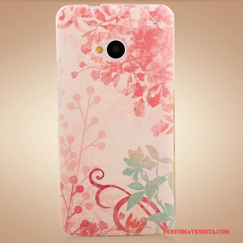 Custodia Htc One M7 Protezione Accessori Fiori, Cover Htc One M7 Colore Telefono Porpora