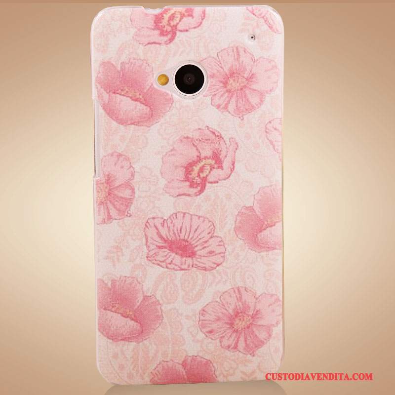 Custodia Htc One M7 Protezione Accessori Fiori, Cover Htc One M7 Colore Telefono Porpora