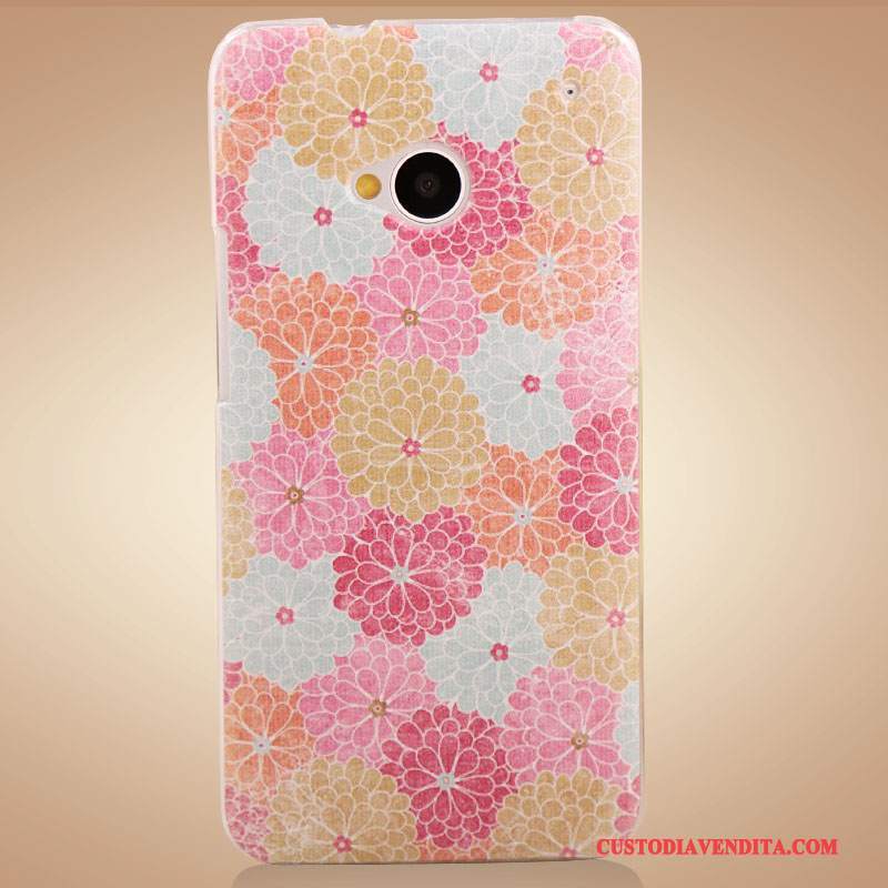 Custodia Htc One M7 Protezione Accessori Fiori, Cover Htc One M7 Colore Telefono Porpora