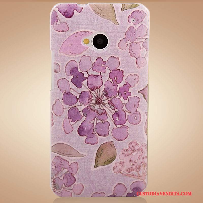 Custodia Htc One M7 Protezione Accessori Fiori, Cover Htc One M7 Colore Telefono Porpora