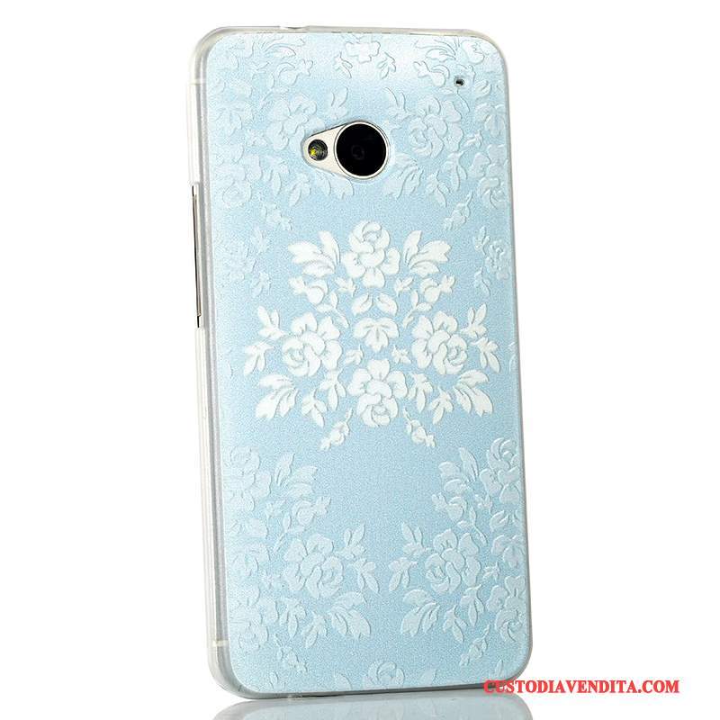 Custodia Htc One M7 Protezione Blu Chiaro Tendenza, Cover Htc One M7 Cartone Animato Sottiletelefono