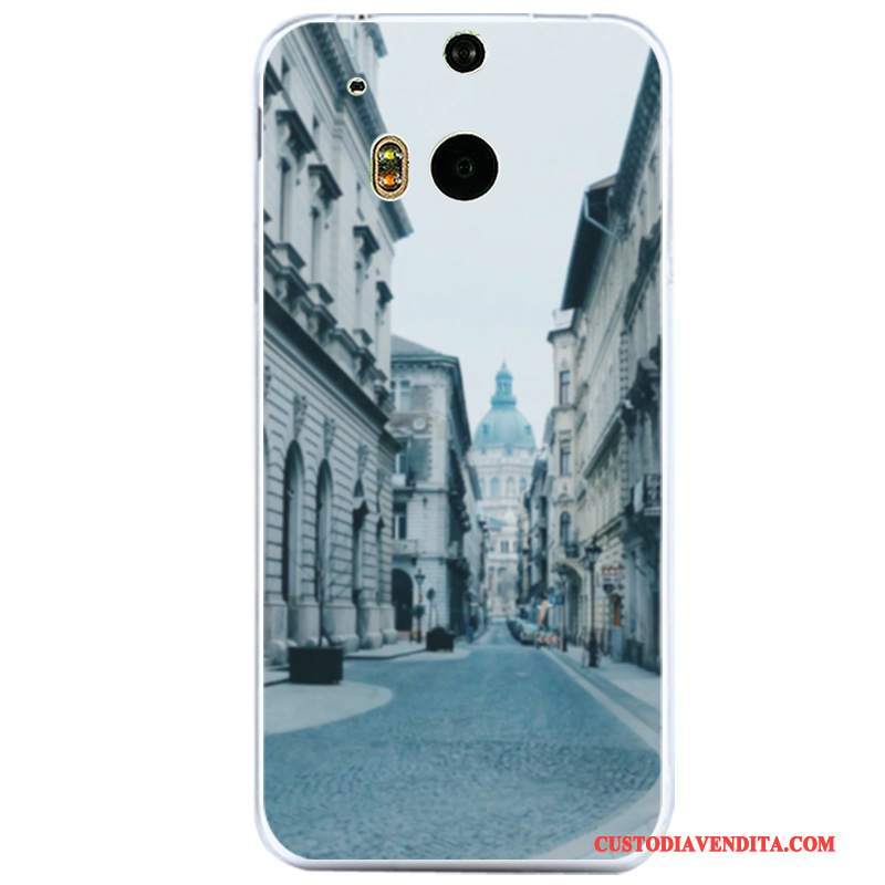 Custodia Htc One M8 Cartone Animato Nero Morbido, Cover Htc One M8 Protezione Trasparente Tutto Incluso