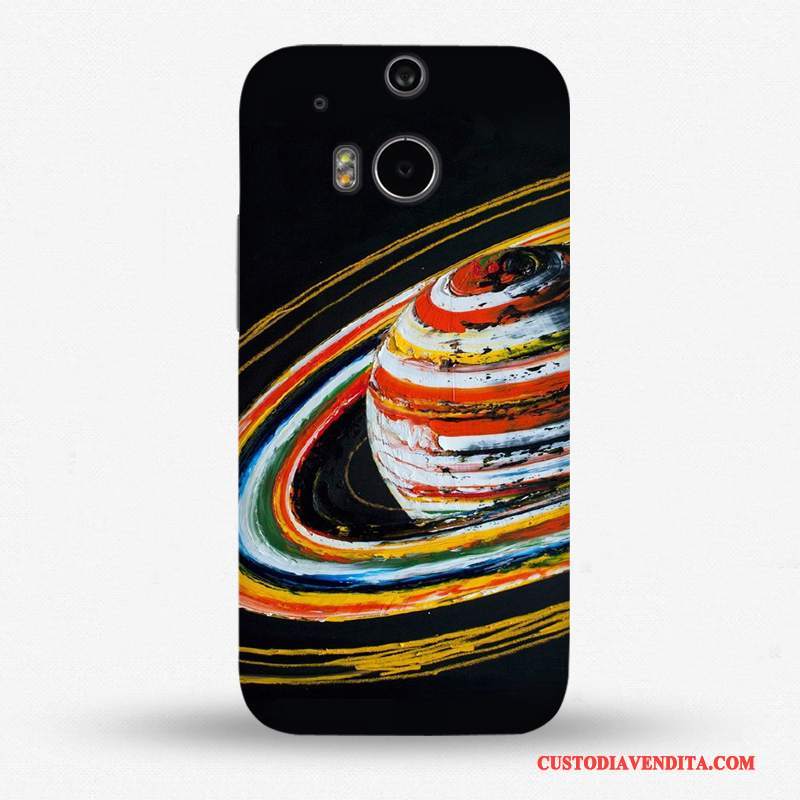 Custodia Htc One M8 Colore Telefono Nero, Cover Htc One M8 Creativo Pianeta Originale