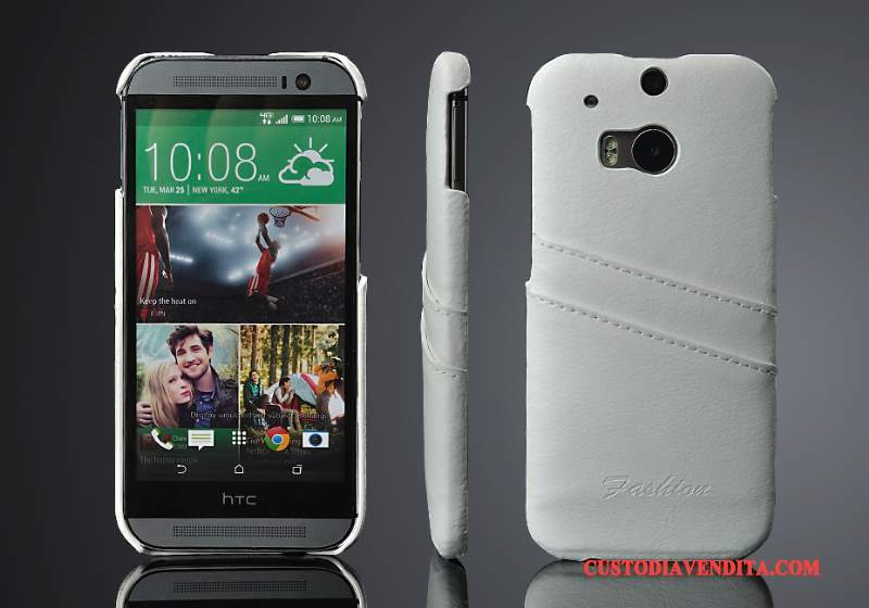 Custodia Htc One M8 Pelle Cartatelefono, Cover Htc One M8 Protezione Tendenza Coperchio Posteriore