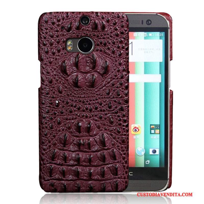 Custodia Htc One M8 Pelle Porpora Rosso, Cover Htc One M8 Protezione Anti-cadutatelefono