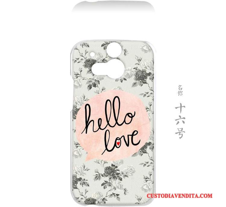 Custodia Htc One M8 Protezione Arte Amanti, Cover Htc One M8 Grigio Difficile