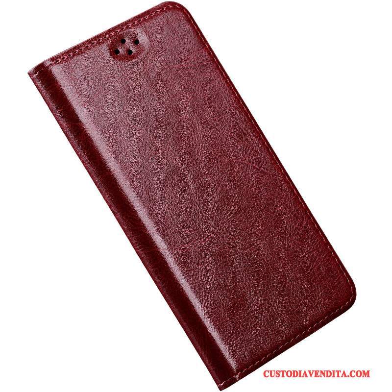 Custodia Htc One M9 Pelle Telefono Lusso, Cover Htc One M9 Folio Rosso Anti-caduta