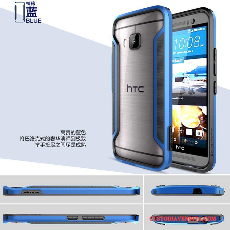 Custodia Htc One M9 Protezione Telefono Oro, Cover Htc One M9 Telaio Blu