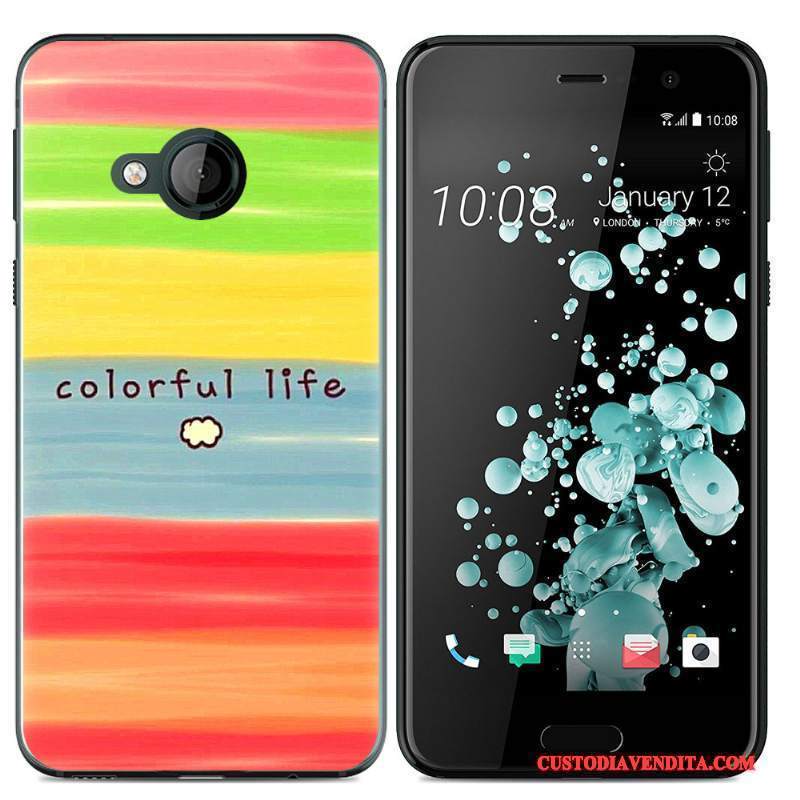 Custodia Htc U Play Colore Morbidotelefono, Cover Htc U Play Silicone Giallo