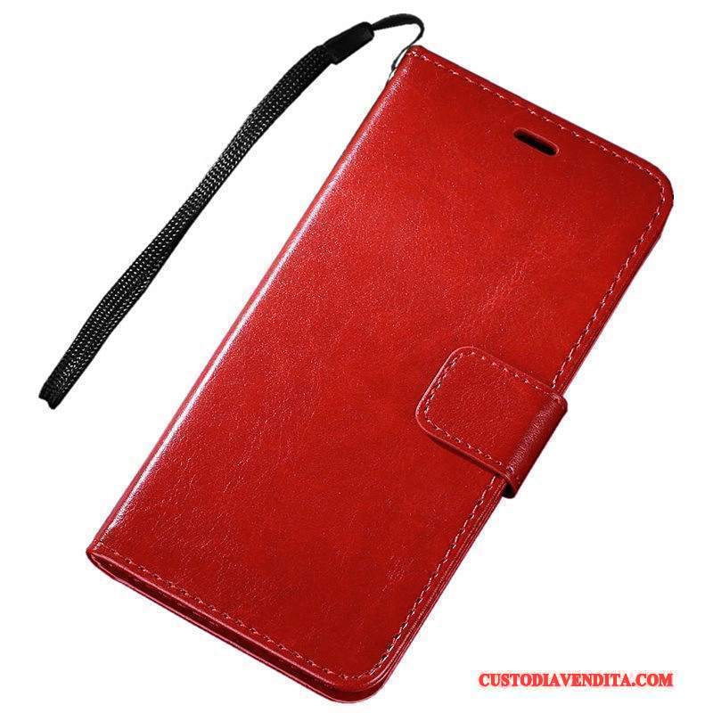 Custodia Htc U Play Pelle Rosso Anti-caduta, Cover Htc U Play Portafoglio Telefono