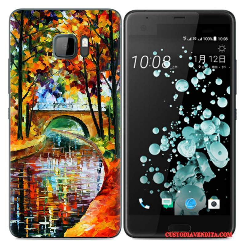 Custodia Htc U Ultra Creativo Nero Morbido, Cover Htc U Ultra Silicone Tendenzatelefono