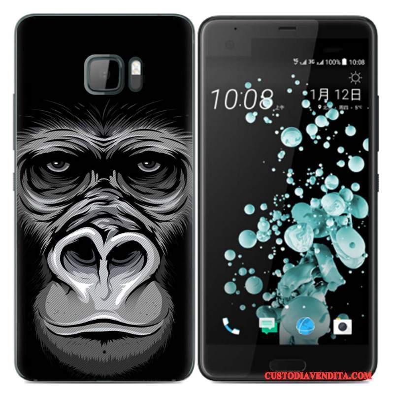 Custodia Htc U Ultra Creativo Nero Morbido, Cover Htc U Ultra Silicone Tendenzatelefono