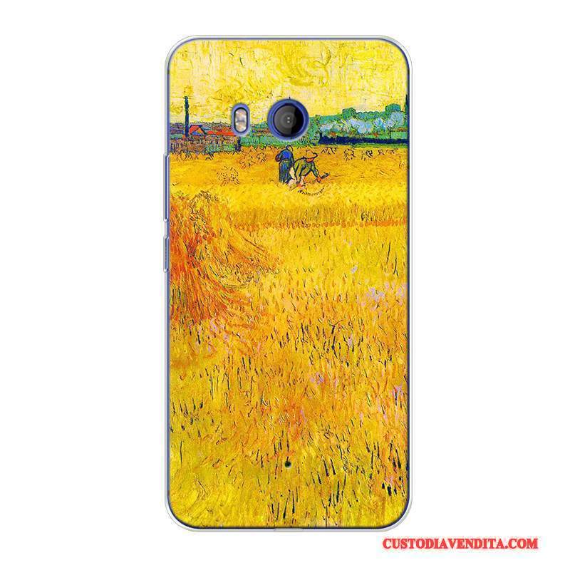 Custodia Htc U11 Giallo Stellato, Cover Htc U11 Tutto Incluso Tendenza