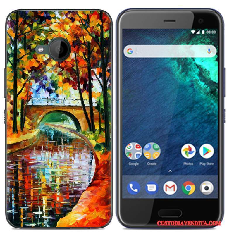 Custodia Htc U11 Life Colore Vendita Calda Tendenza, Cover Htc U11 Life Cartone Animato Nero Bello