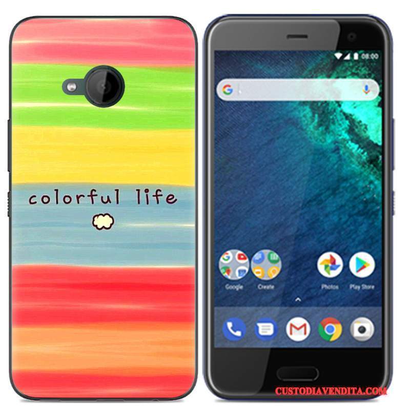 Custodia Htc U11 Life Colore Vendita Calda Tendenza, Cover Htc U11 Life Cartone Animato Nero Bello