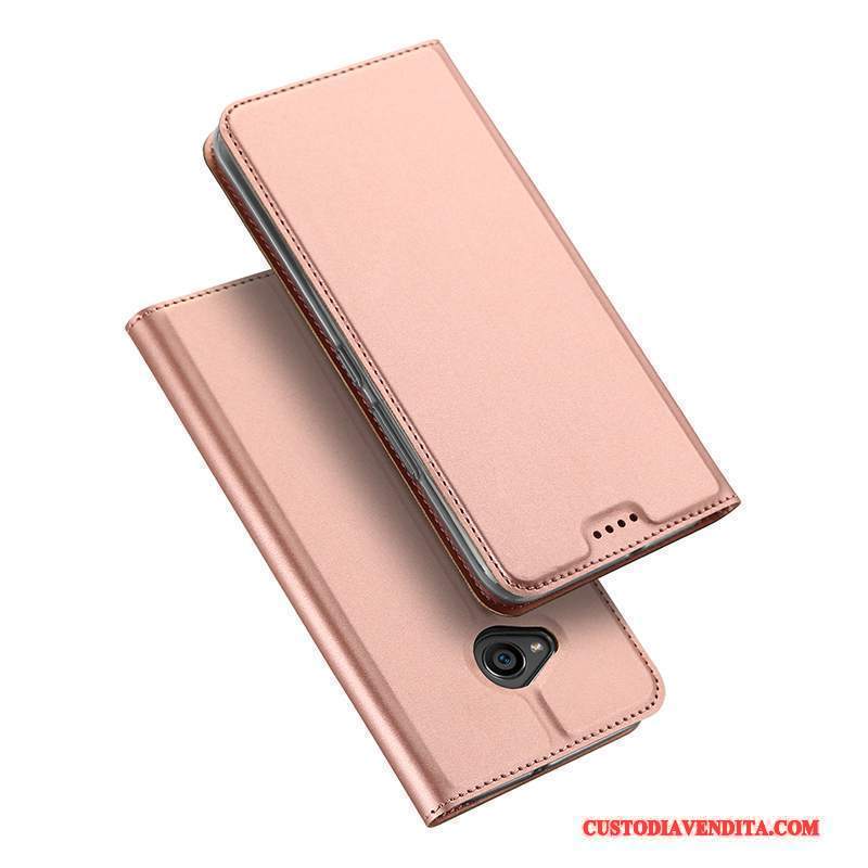 Custodia Htc U11 Life Pelle Supporto Oro, Cover Htc U11 Life Folio Antiscivolo Carta