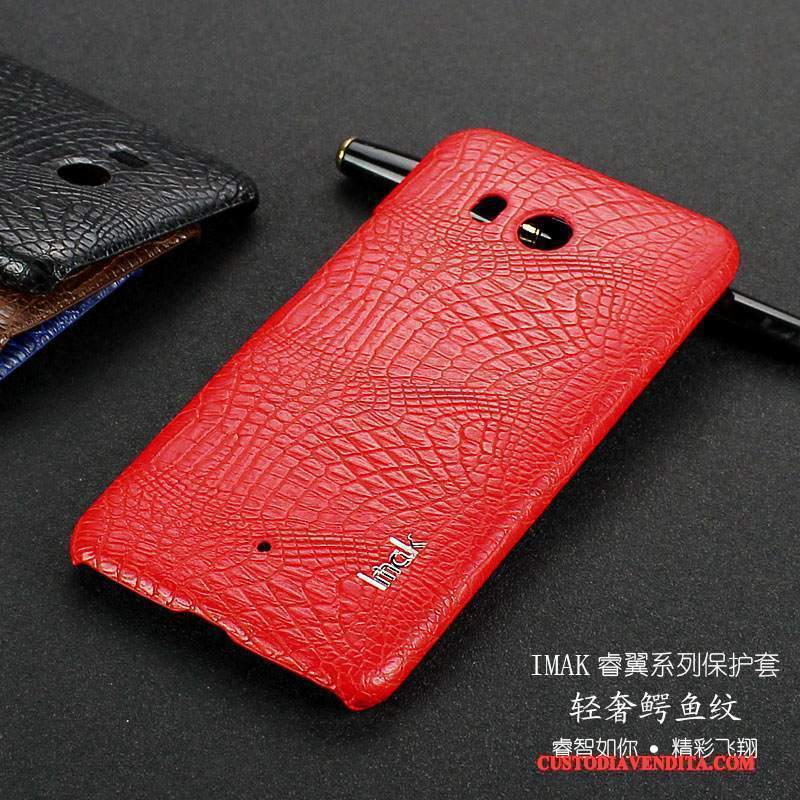 Custodia Htc U11+ Pelle Telefono Blu, Cover Htc U11+ Protezione Anti-caduta Modello Coccodrillo